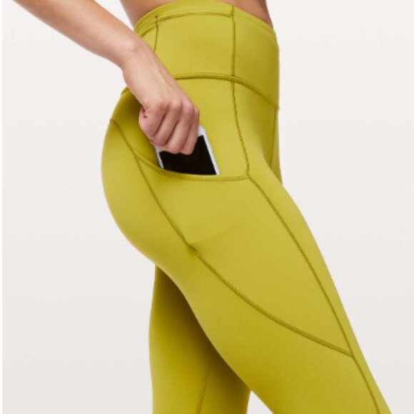 Lululemon Fast and Free Tight II Size 2 25" Non-Reflective Nulux Golden Lime EUC - Picture 10 of 10